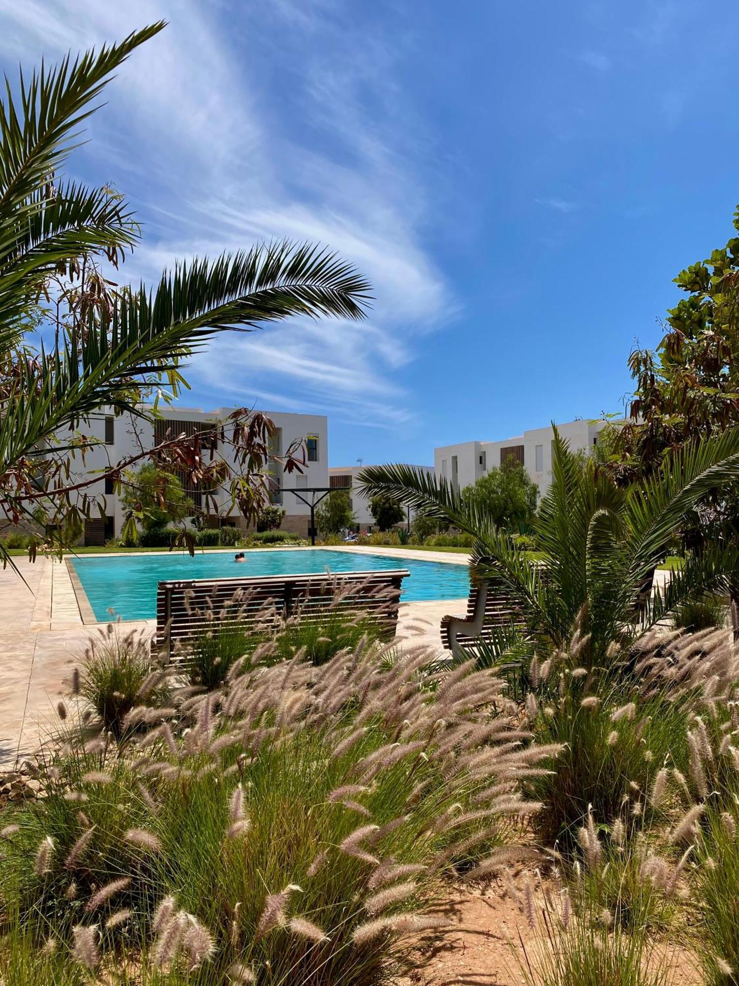 Luxurious Golf & Sea View Beach Apartment With Pool Access - Tamourrit, Taghazout Bay Ngoại thất bức ảnh
